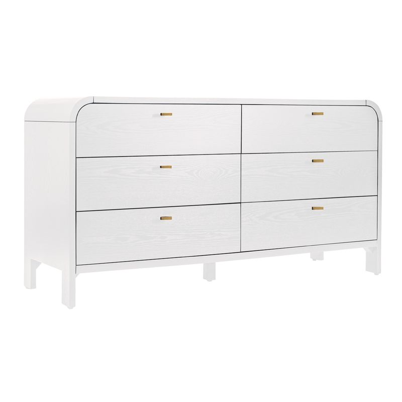 Hamilton Oak 6 Drawer Chest - White
