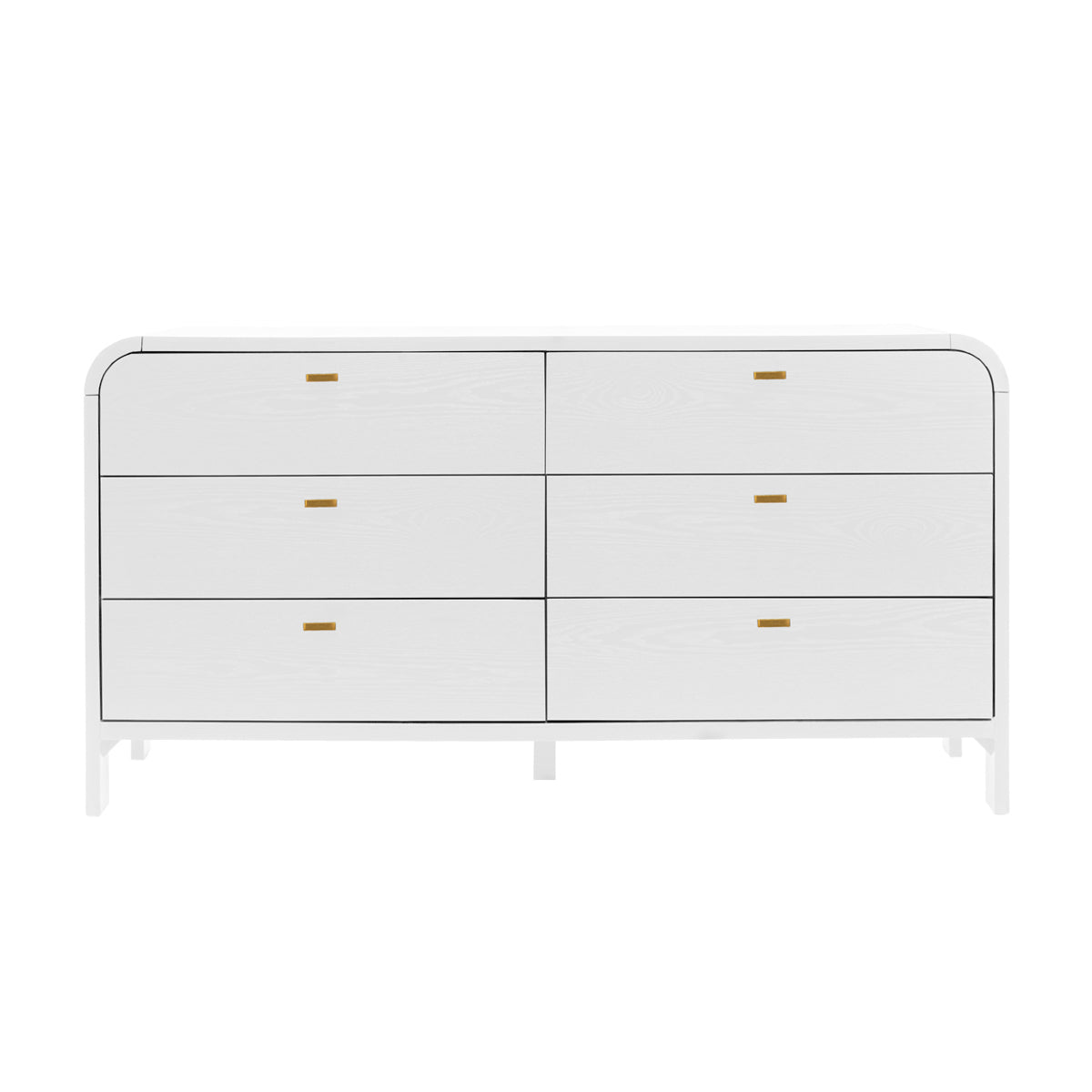 Hamilton Oak 6 Drawer Chest - White