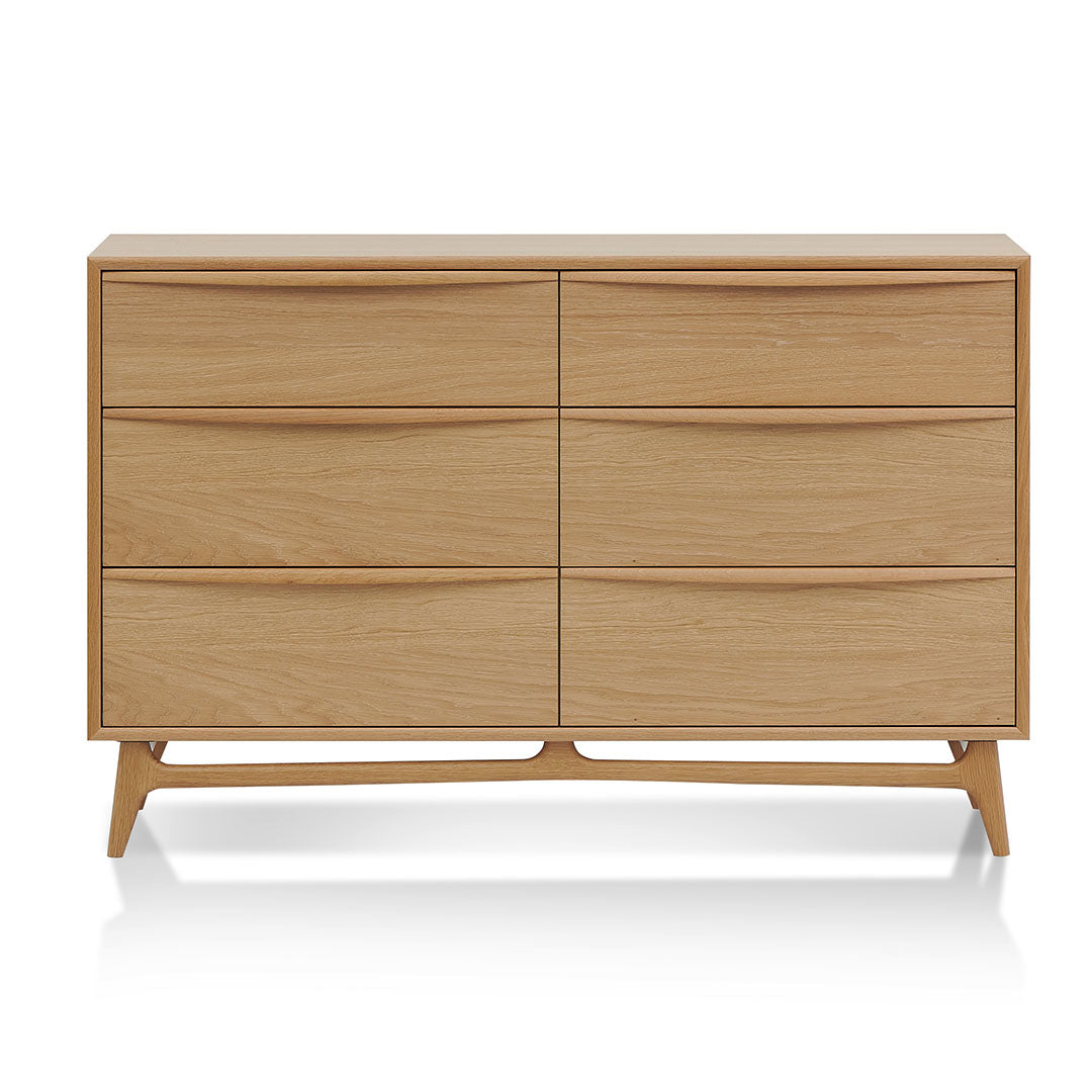Natural Oak Six-Drawer Chest