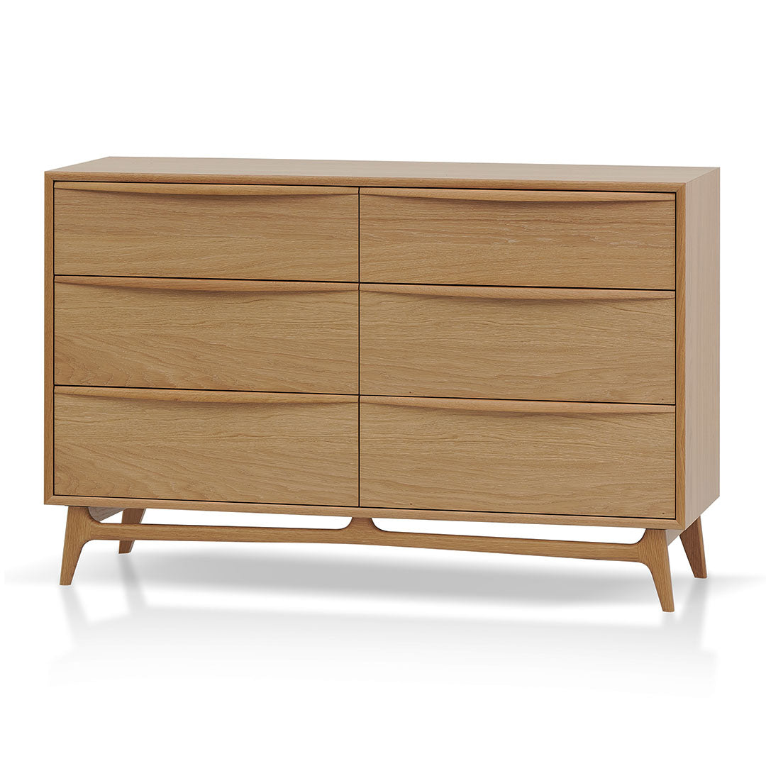 Natural Oak Six-Drawer Chest