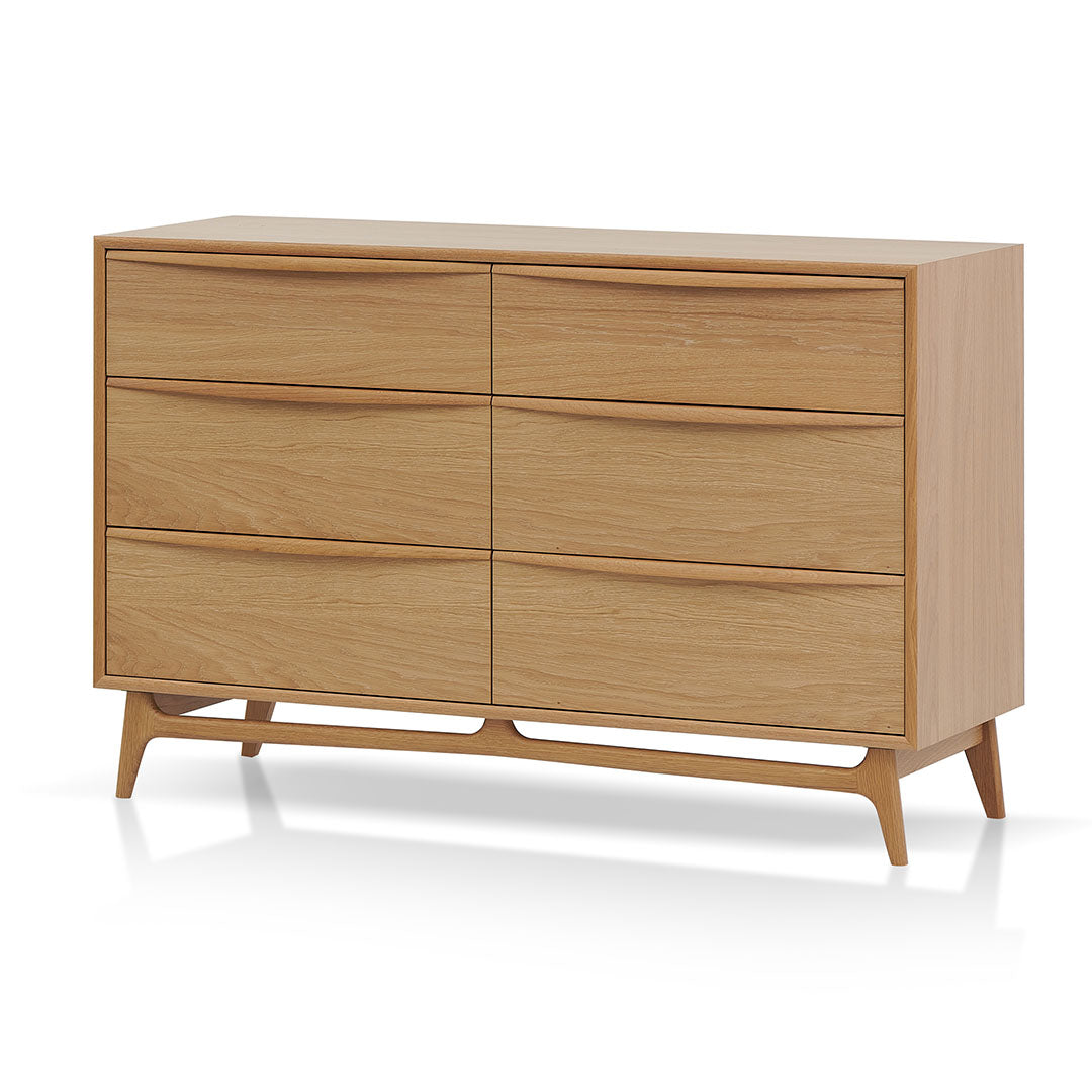 Natural Oak Six-Drawer Chest