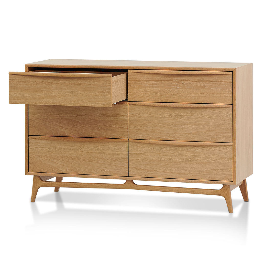 Natural Oak Six-Drawer Chest
