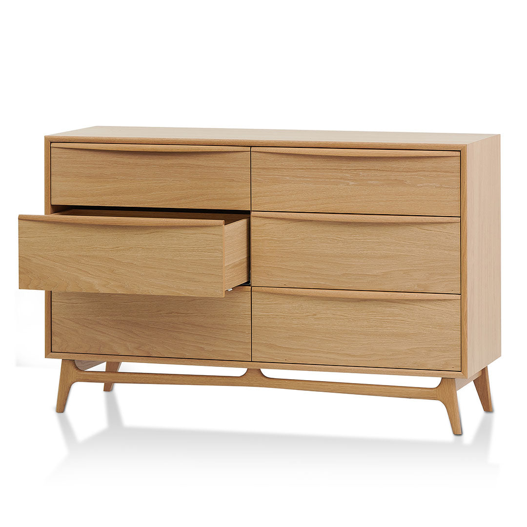 Natural Oak Six-Drawer Chest