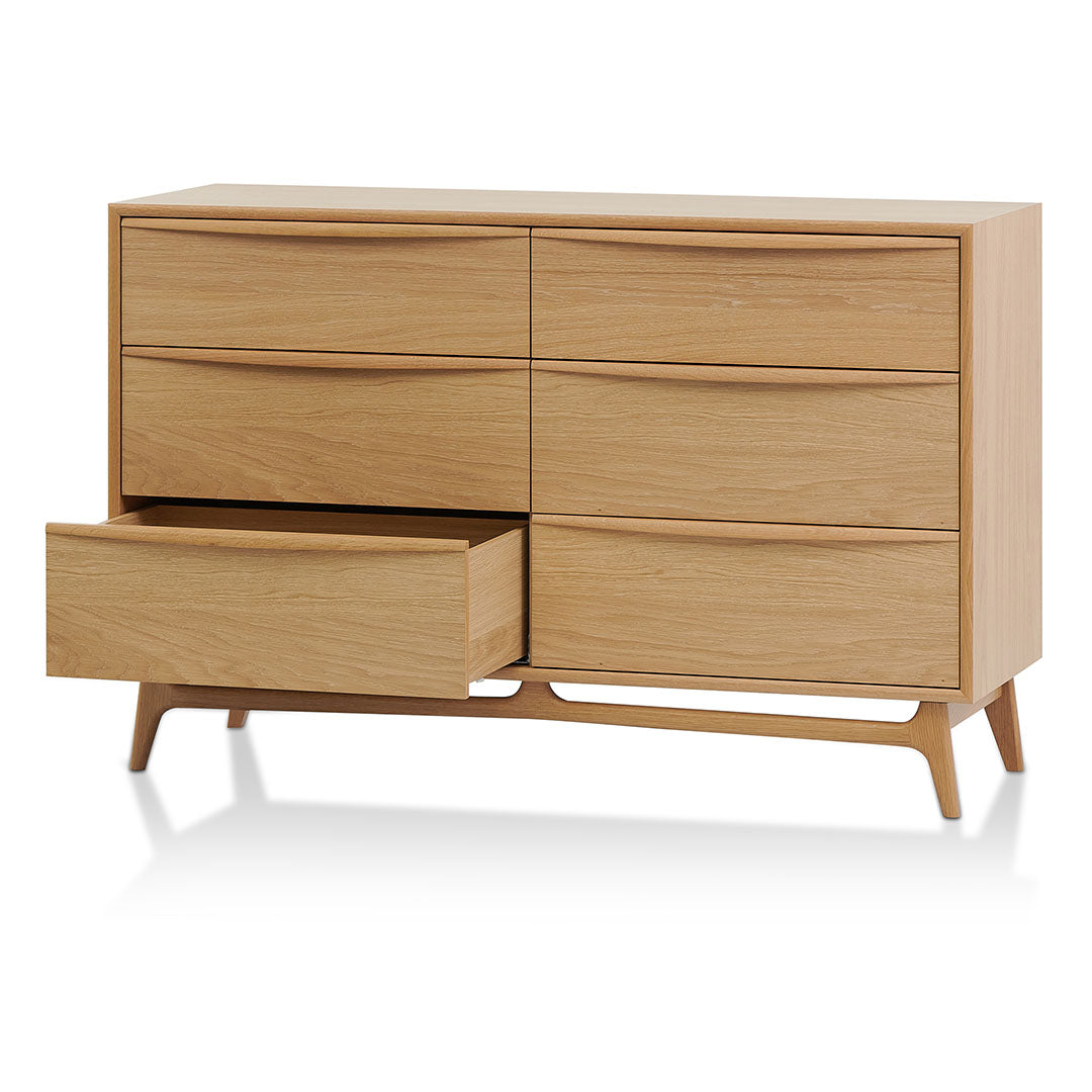Natural Oak Six-Drawer Chest