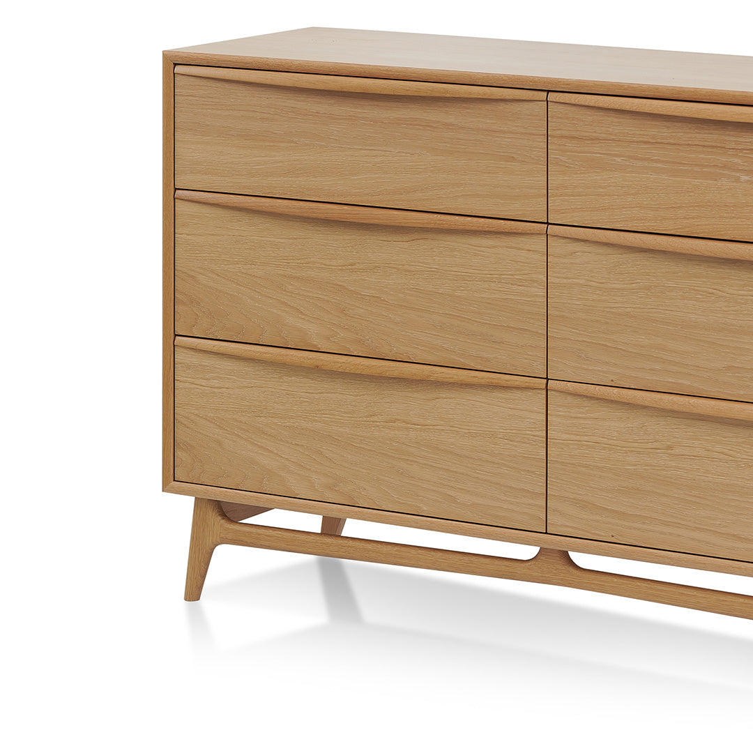 Natural Oak Six-Drawer Chest