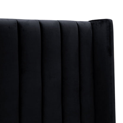 King Bed Frame - Black Velvet