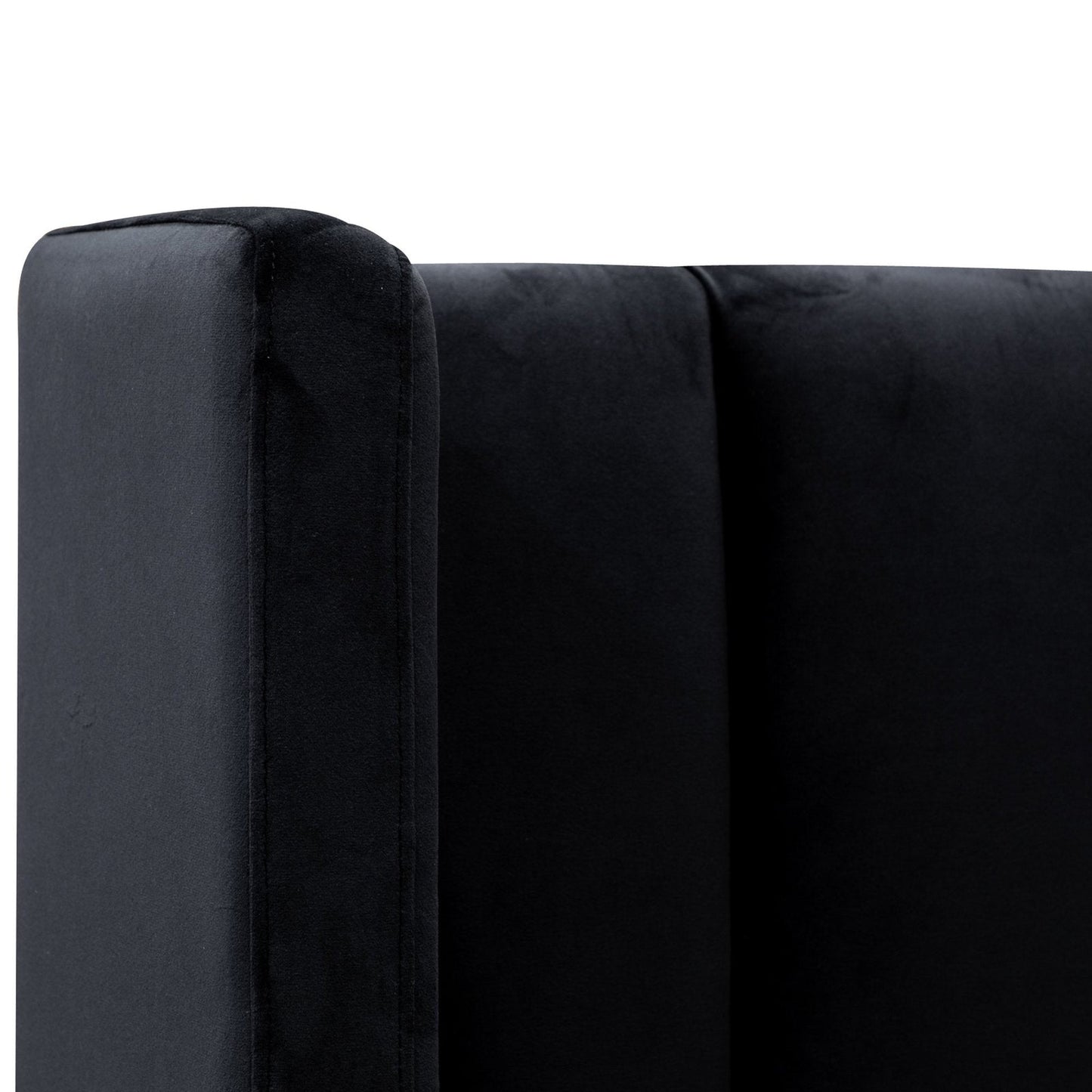 King Bed Frame - Black Velvet