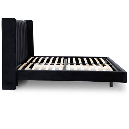 King Bed Frame - Black Velvet