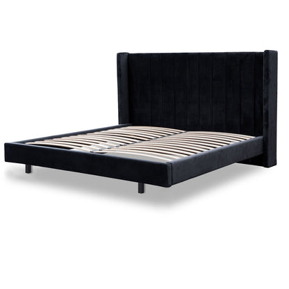 King Bed Frame - Black Velvet