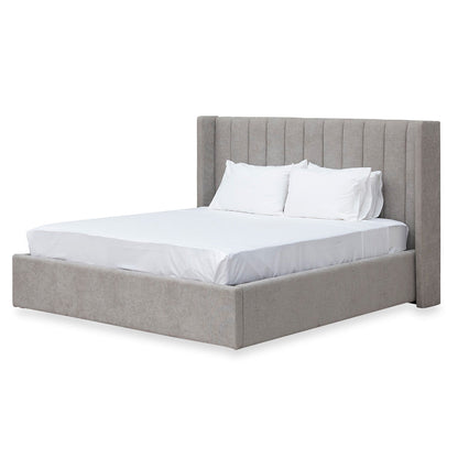 Wide Base Queen Sized Bed Frame - Oyster Beige