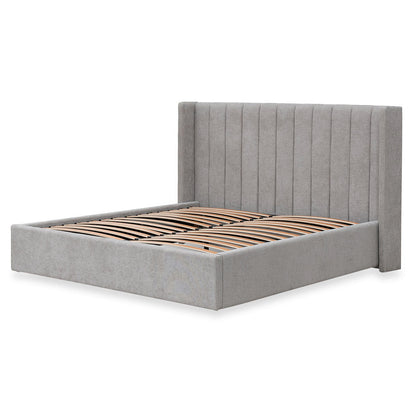 Wide Base Queen Sized Bed Frame - Oyster Beige