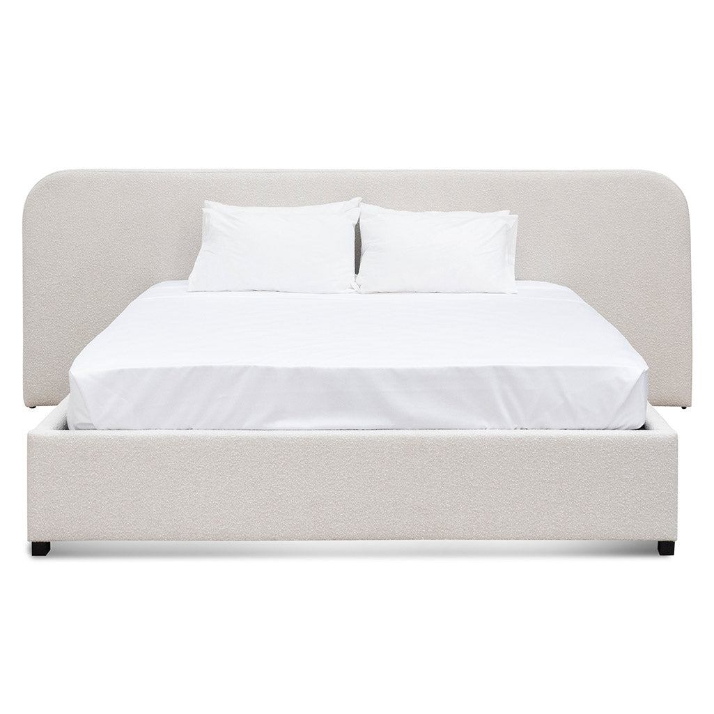 King Sized Bed Frame - Snow Boucle