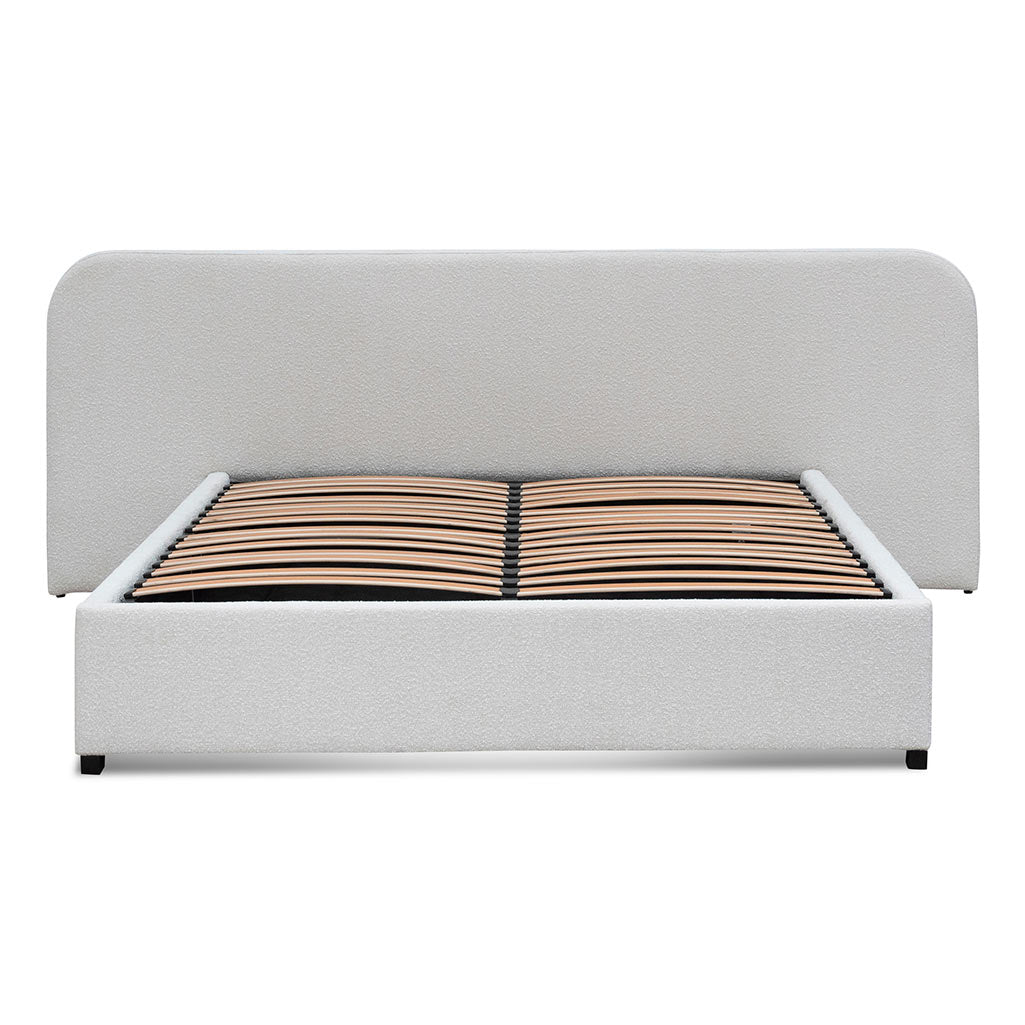 King Sized Bed Frame - Snow Boucle