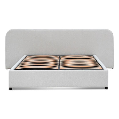 King Sized Bed Frame - Snow Boucle