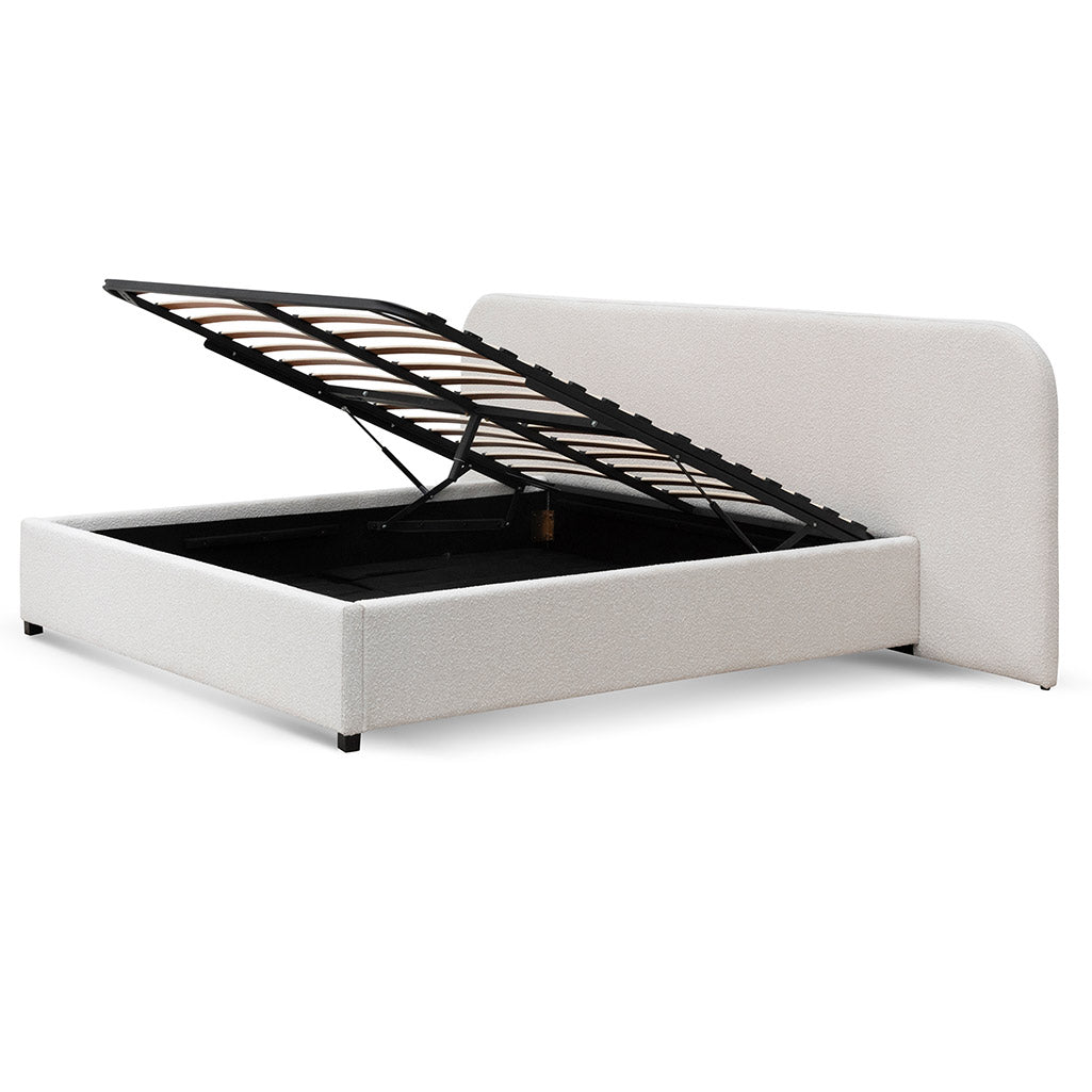 King Sized Bed Frame - Snow Boucle