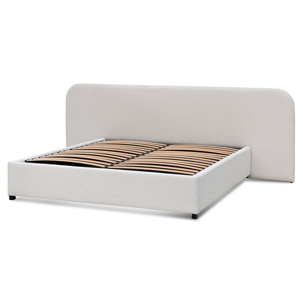 Queen Sized Bed Frame - Snow Boucle