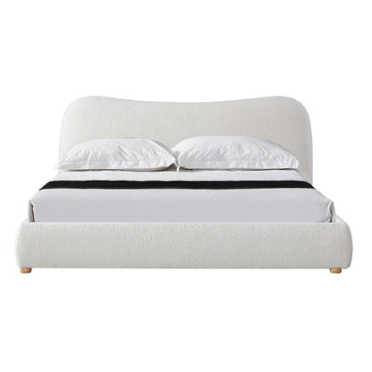 King Bed Frame - Cream White Boucle