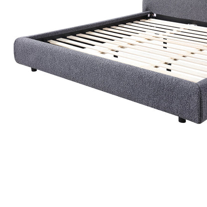 King Bed Frame - Charcoal Pepper Boucle