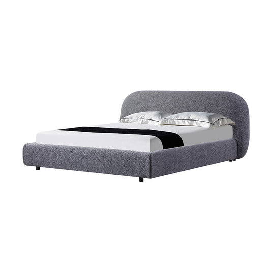 King Bed Frame - Charcoal Pepper Boucle