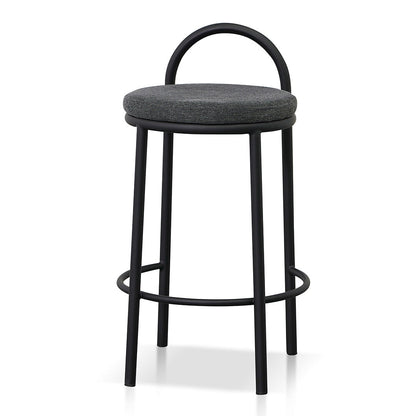 Charcoal Grey Fabric Bar Stool - Set of 2 (63cm)