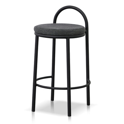 Charcoal Grey Fabric Bar Stool - Set of 2 (63cm)