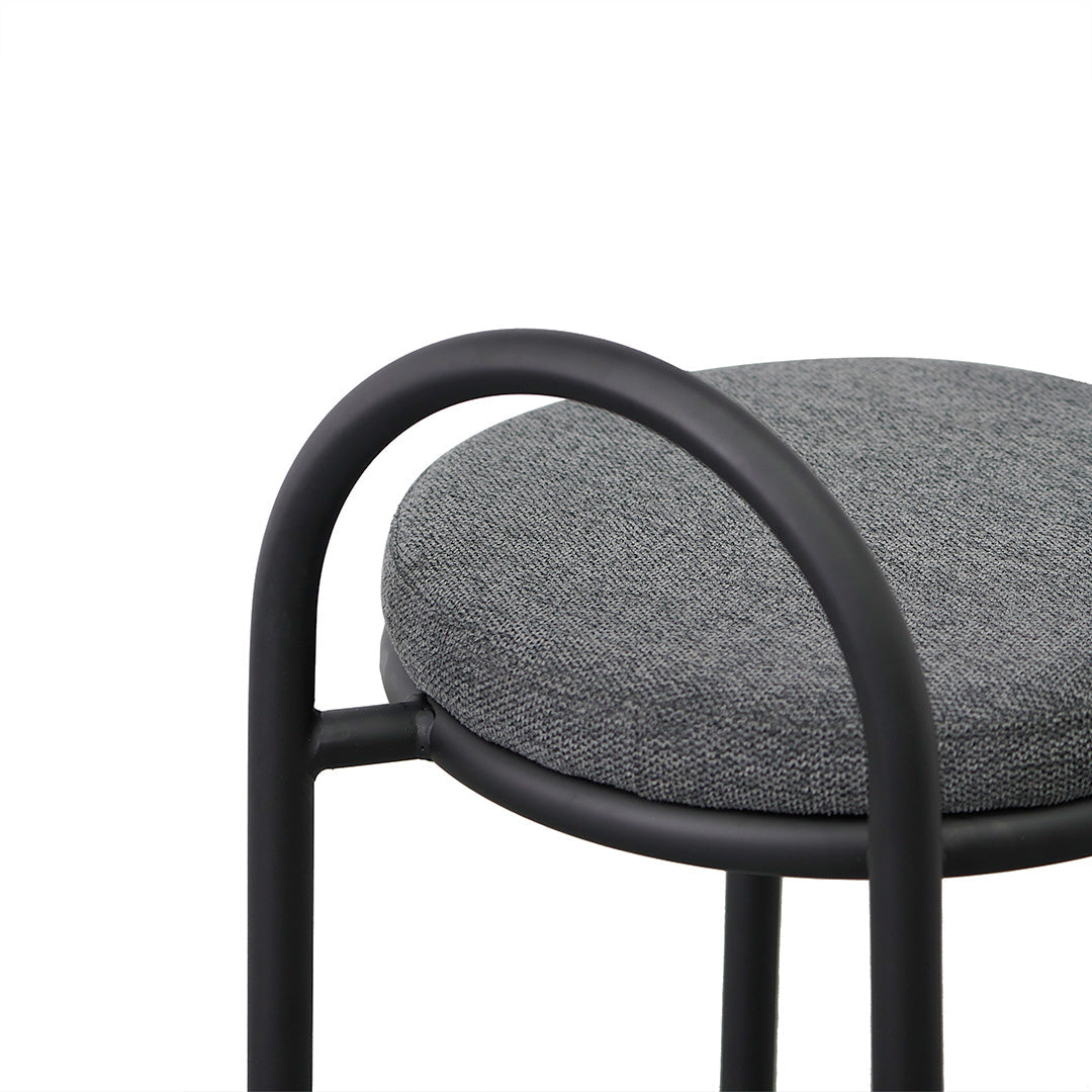 Charcoal Grey Fabric Bar Stool - Set of 2 (63cm)