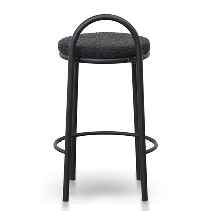 Black Boucle Bar Stool - Set of 2 (63cm)