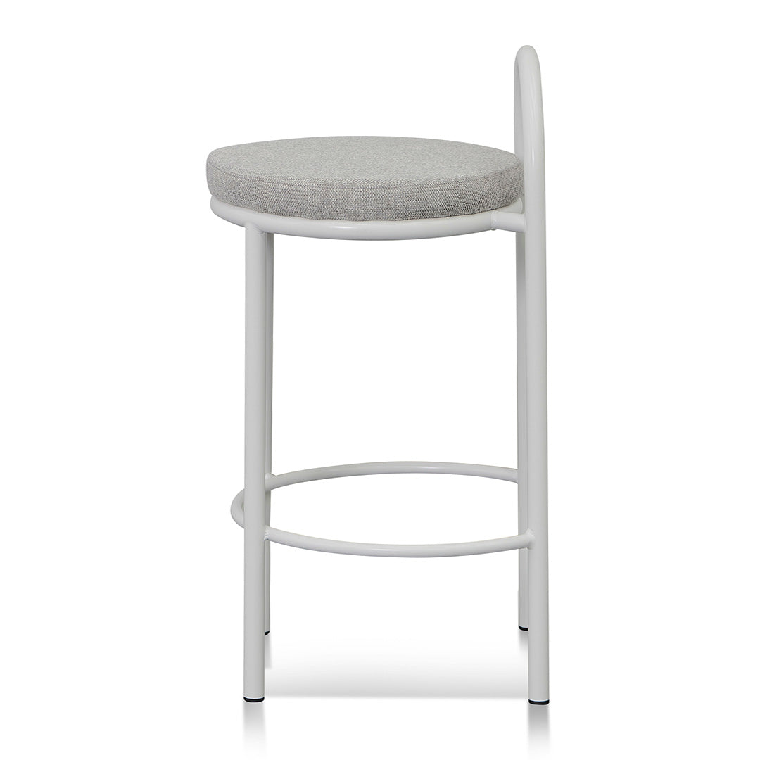 White Frame Bar Stool - Coastal Light Grey - Set of 2 (63cm)