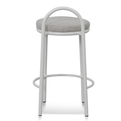 White Frame Bar Stool - Coastal Light Grey - Set of 2 (63cm)