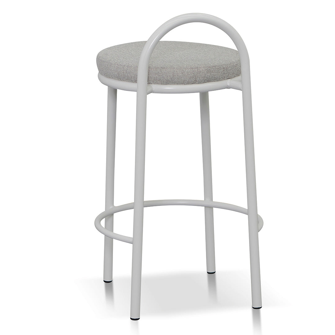 White Frame Bar Stool - Coastal Light Grey - Set of 2 (63cm)