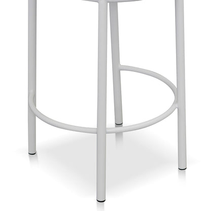 White Frame Bar Stool - Coastal Light Grey - Set of 2 (63cm)