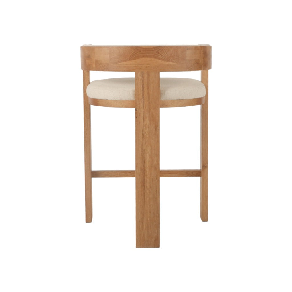 Natural ELM Barstool - Light Beige