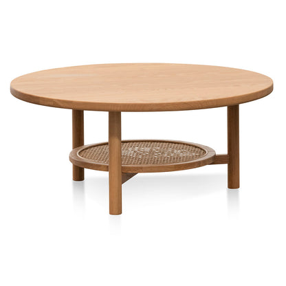 Solid Oak Round Coffee Table - Natural