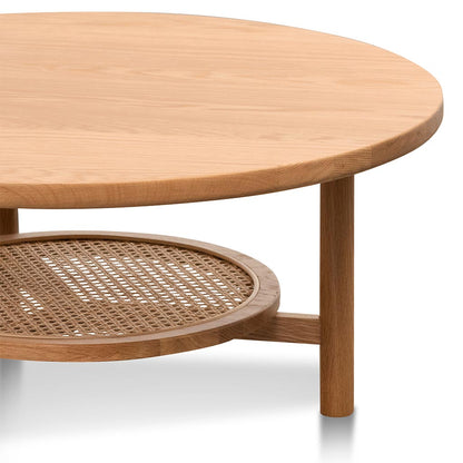 Solid Oak Round Coffee Table - Natural