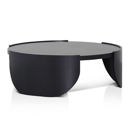 Black Round Coffee Table - 1.1m