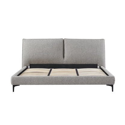 Fabric King Bed Frame - Olive Brown Boucle