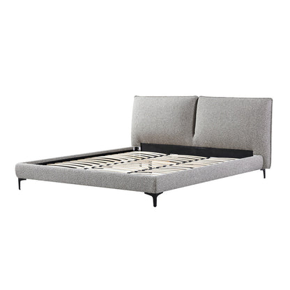 Fabric King Bed Frame - Olive Brown Boucle