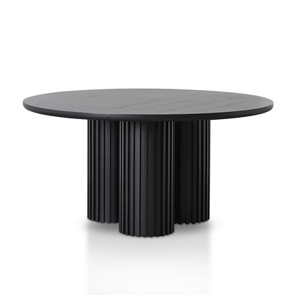 Round Dining Table - Black Oak 1.5m