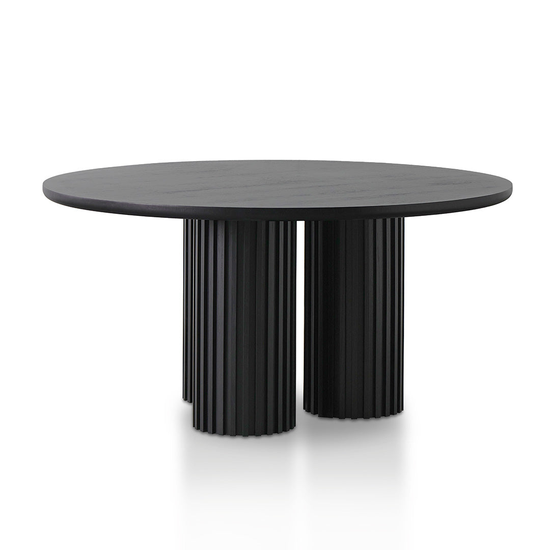 Round Dining Table - Black Oak 1.5m