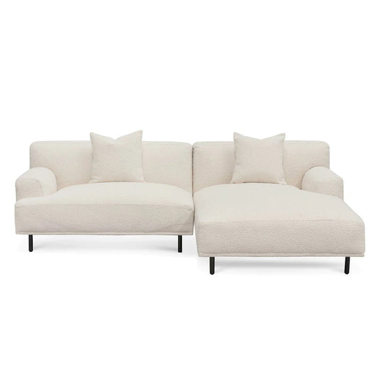 Right Chaise Sofa - Ivory White Boucle