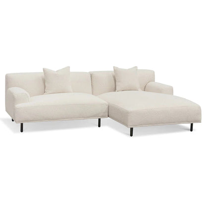 Right Chaise Sofa - Ivory White Boucle