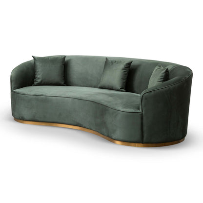 3-Seater Sofa - Dark Green Velvet