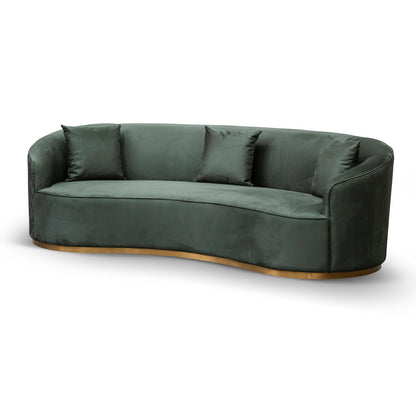 3-Seater Sofa - Dark Green Velvet