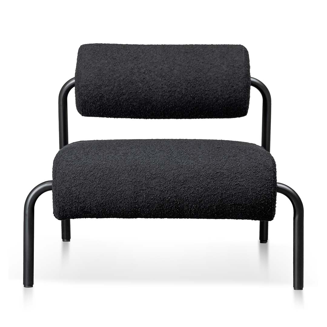 Black Boucle Lounge Chair