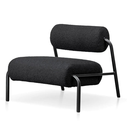 Black Boucle Lounge Chair