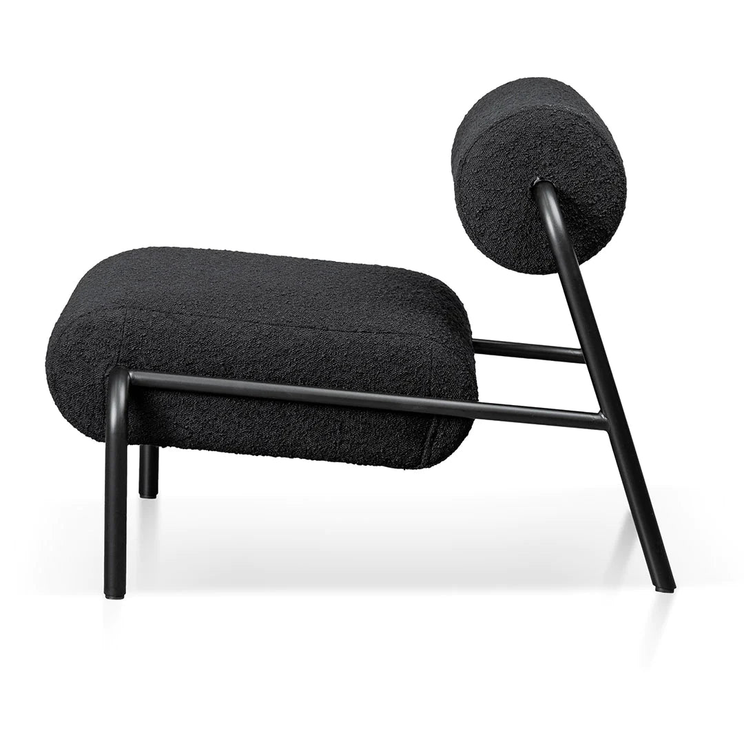 Black Boucle Lounge Chair