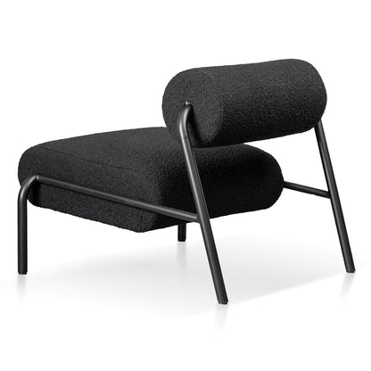 Black Boucle Lounge Chair