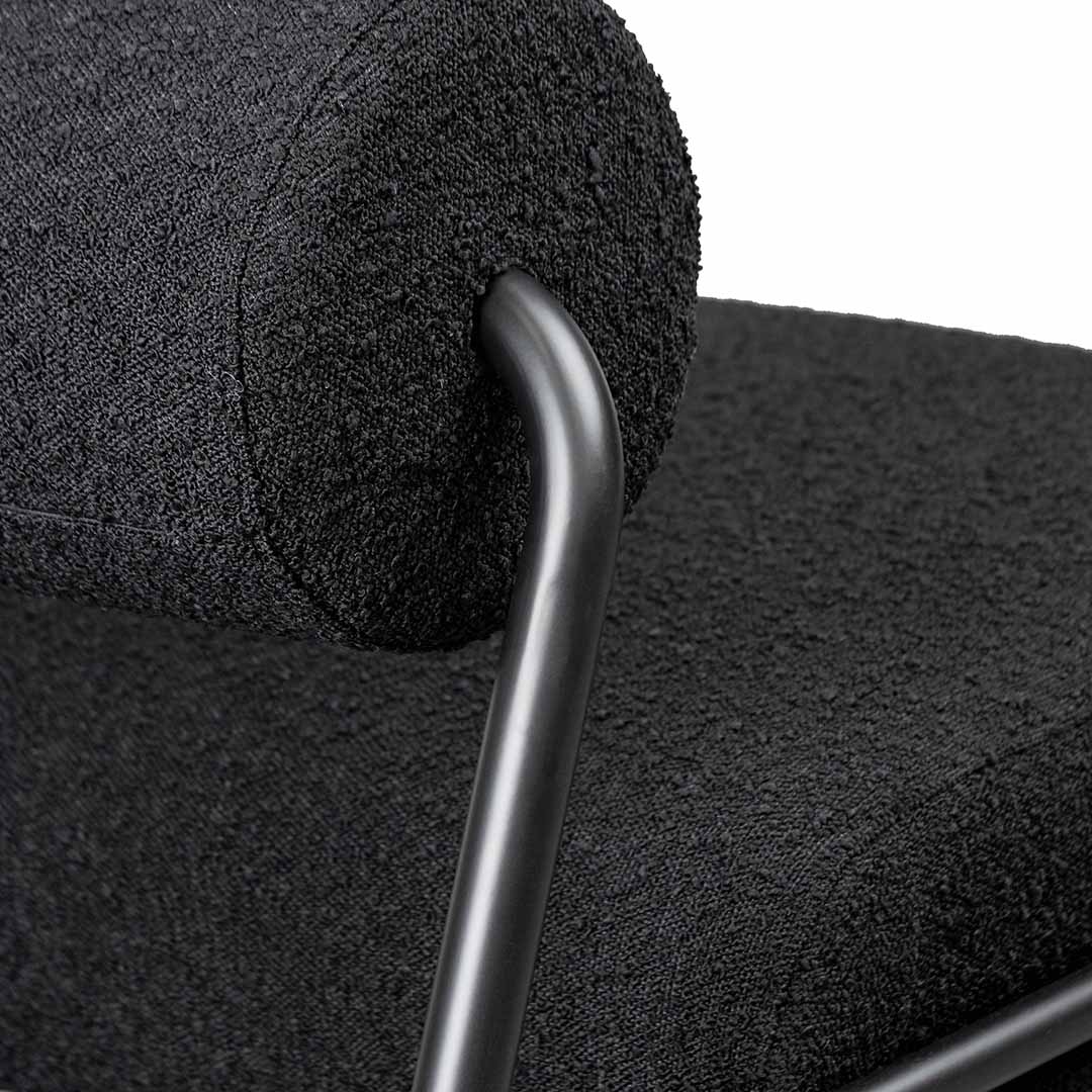 Black Boucle Lounge Chair