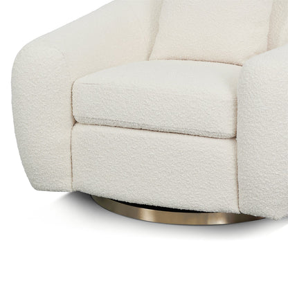 Swivel Armchair - Ivory White Boucle