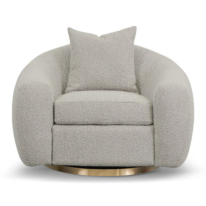 Swivel Armchair - Ash Grey Boucle